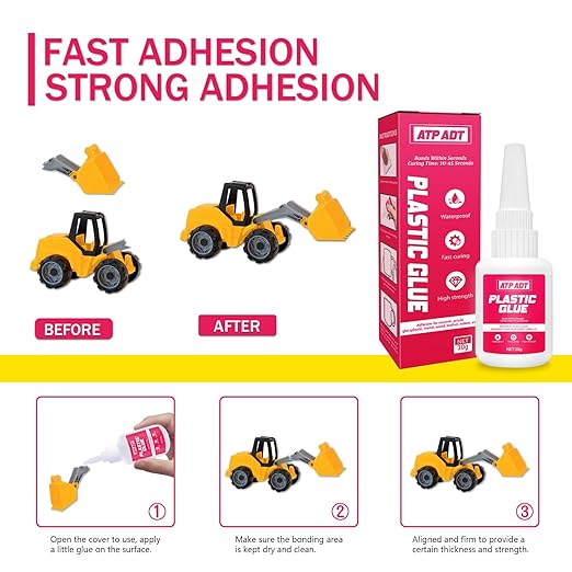 30g Plastic Glue, Super Instant Adhesive for Plastic Repair, Bonding & DIY Crafts, Strong Adhesion for Plastic, Acrylic & Other Materials - OneBag