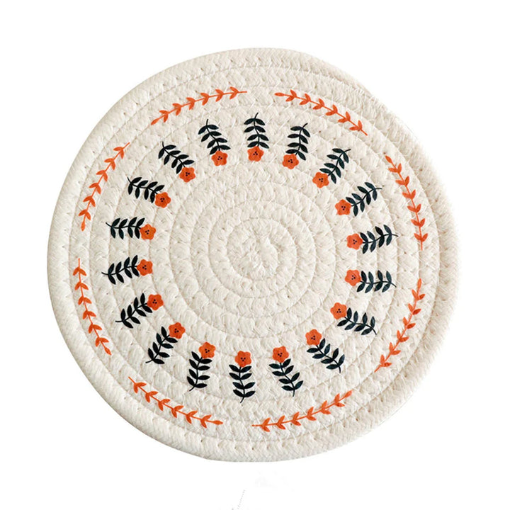 3 Pcs Round Cotton Rope Woven Meal Mat Set - OneBag