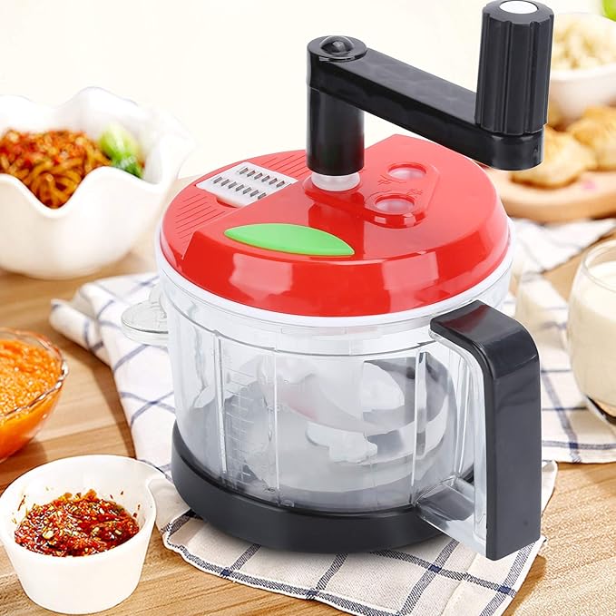 3.5L Powerful Manual Stainless Steel Food Chopper Processor with grater and lemon squeezer - OneBag