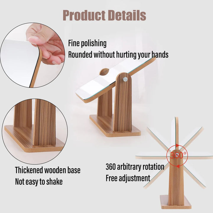 Makeup 360 Mirror LED Light Table, Bathroom, Desktop Vintage Mirror - OneBag