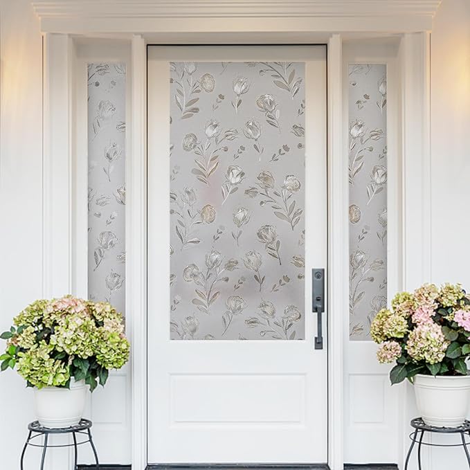 Frosted Window Film Privacy for Glass Windows, Self-Adhesive Window frosting Films Static Cling, No Glue Opaque Window Film Anti-UV - OneBag