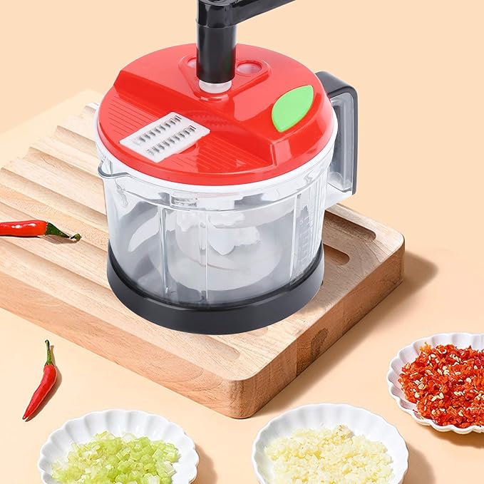 3.5L Powerful Manual Stainless Steel Food Chopper Processor with grater and lemon squeezer - OneBag