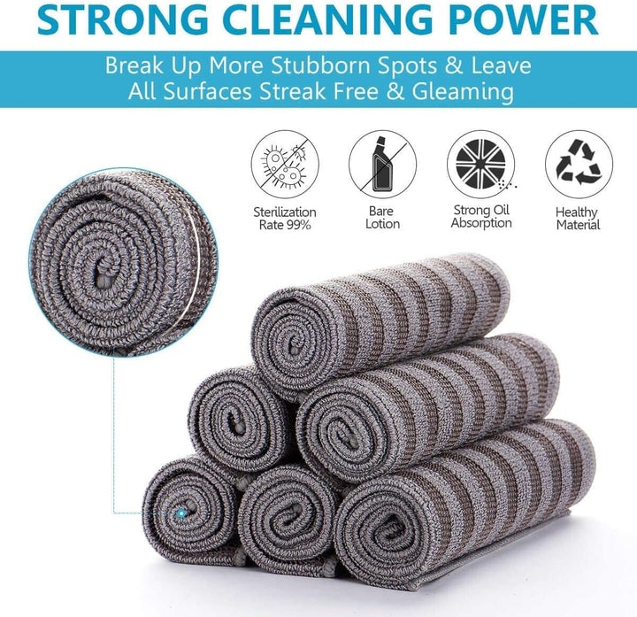 8 Pcs eco-Friendly Microfiber Cleaning Cloth - OneBag