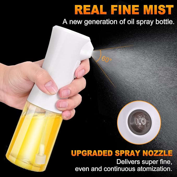 Electric Oil Spray Bottle, Olive Oil Sprayer Mister, Glass Oil Dispenser Bottle, Real Fine Mist Oil Vinegar Sprayer - OneBag