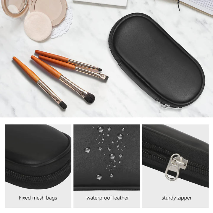 9 Pcs Portable Travel Make Up Brush, Mini Sized Foundation Cosmetic Brushes Kit, Makeup Brushes Set - OneBag
