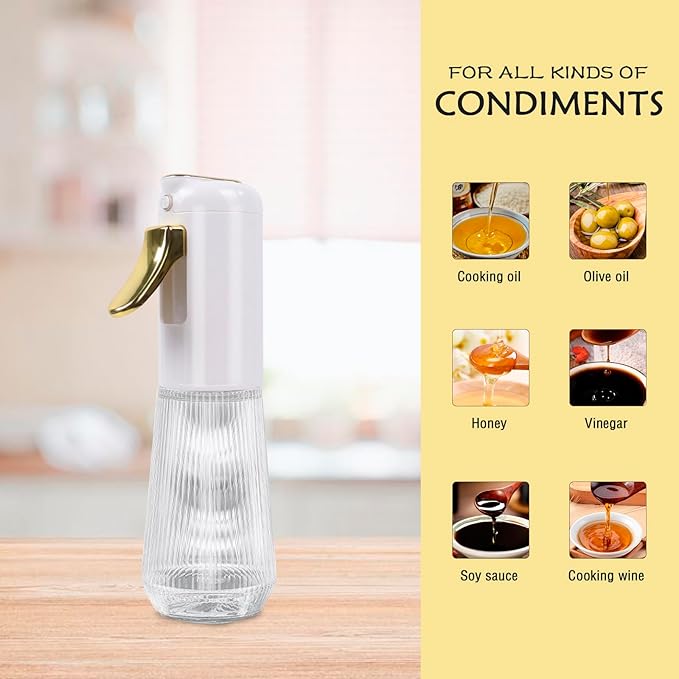 280 ml Oil Spray Bottle, Oil Dispenser Leakproof Glass, Oil Sprayer for Cooking Air Fryer BBQ Baking Oil Vinegar Spray Dispenser - OneBag