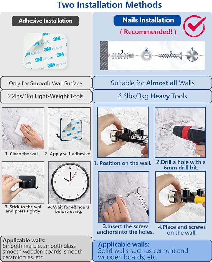 6 Pcs Wall Mounted Broom Holder - OneBag