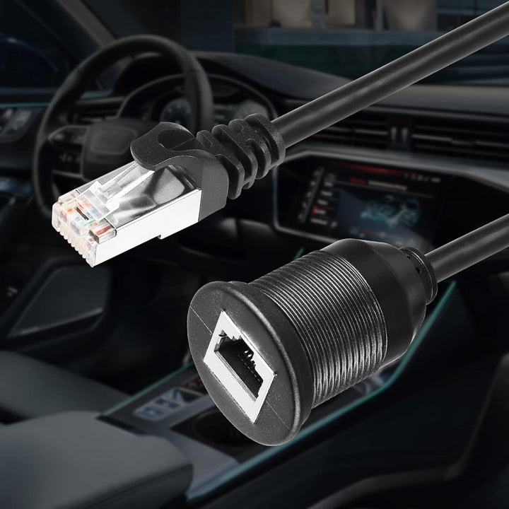 RJ45 Panel Flush Mount Cable 3FT, Male to Female Car - OneBag