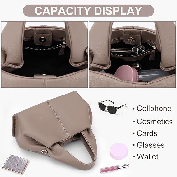 ACUYEFall Purse Leather Tote Crossbody Hobo Handbag with Adjustable Strap, Faux Leather Shoulder Bag for Women - OneBag