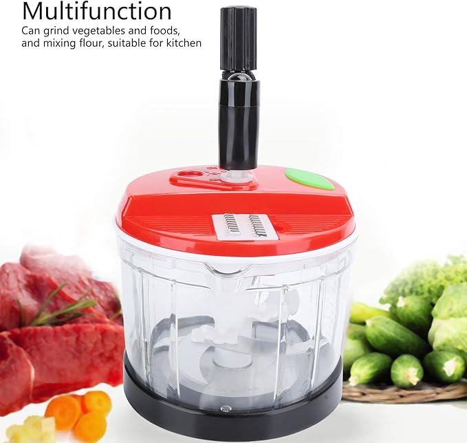 3.5L Powerful Manual Stainless Steel Food Chopper Processor with grater and lemon squeezer - OneBag