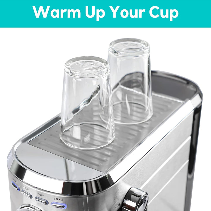 20 Bar Coffee Machine with Steam Milk Frother 1L Removable Water Tank, Espresso, Cappuccino and Latte Machine - OneBag