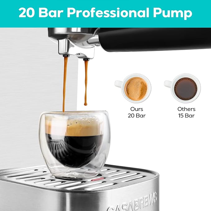 20 Bar Coffee Machine with Steam Milk Frother 1.3L Removable Water Tank, Espresso, Cappuccino and Latte Machine- missing small filter - OneBag