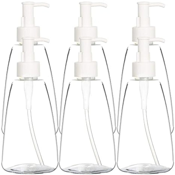 6 Pcs  350ML Plastic Pump Bottles, Refillable Plastic Pump Bottles