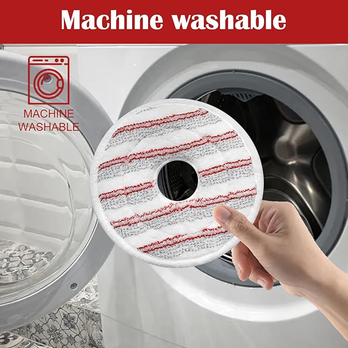 1 Pcs Red Fiber Rotating Adhesive Mop Head Replacement, Rotating Clean Mop Head Replacement - OneBag