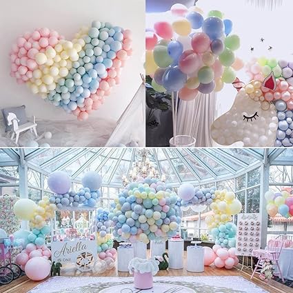 150Pcs Mixed 6 Colours Pastel Rainbow Unicorn Balloons - OneBag