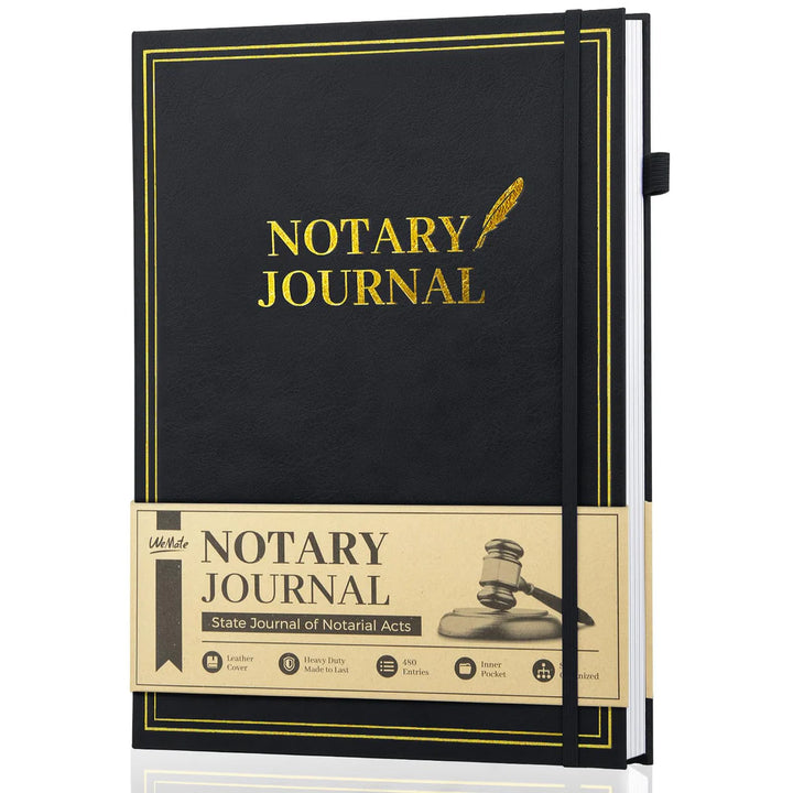 12"x8.5" Notary Journal Log Book with 480 Record Entries, 160 Numbered Pages - OneBag
