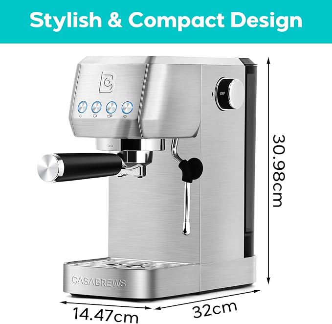 20 Bar Coffee Machine with Steam Milk Frother 1.3L Removable Water Tank, Espresso, Cappuccino and Latte Machine- missing small filter - OneBag