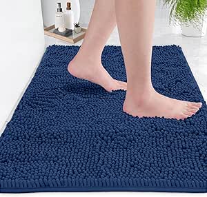 Absorbent and Machine Washable bathroom Mat, Soft Plush Bath Rug, Bathroom Accessory - OneBag