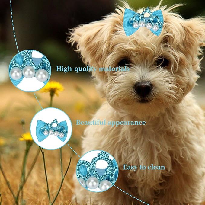 20 Pcs Pet Crown Decoration, Pet Hair Bows - OneBag