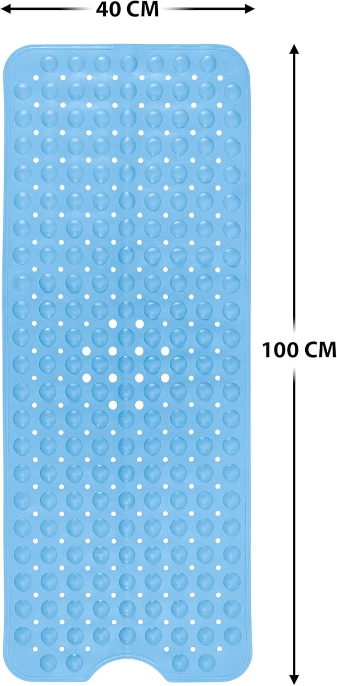 100 x 40 CM Non Slip Bath Mat, Bathtub Mat Non Slip, Easy Clean Non Slip Shower Mats, Sturdy Suction Cup Attaching, Comfortable for Feet, Draining Holes - OneBag