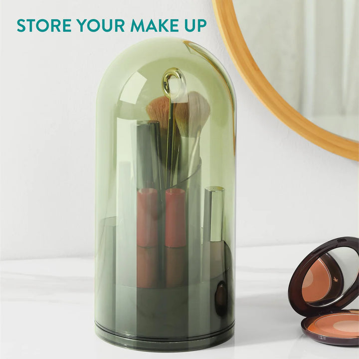 Makeup Brush Holder, Green Rotating Make Up Organiser - OneBag