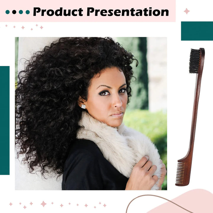 3 Pcs Brown Slick Back Hair Brush Set, Bristle Hair Brush Edge Control, Sleek Bun - OneBag