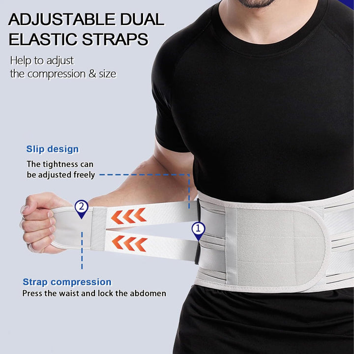 Lower Back Support Belt for Pain Relief, 5 Ribs Adjustable Lumbar Support for Disc, Sciatica, Scoliosis - OneBag