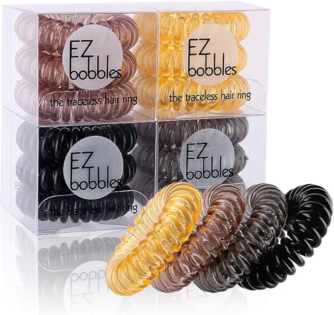 12pcs Spiral Hair Bands for Women and Girls Plastic Multicolour Series Spiral Hair Bands - OneBag