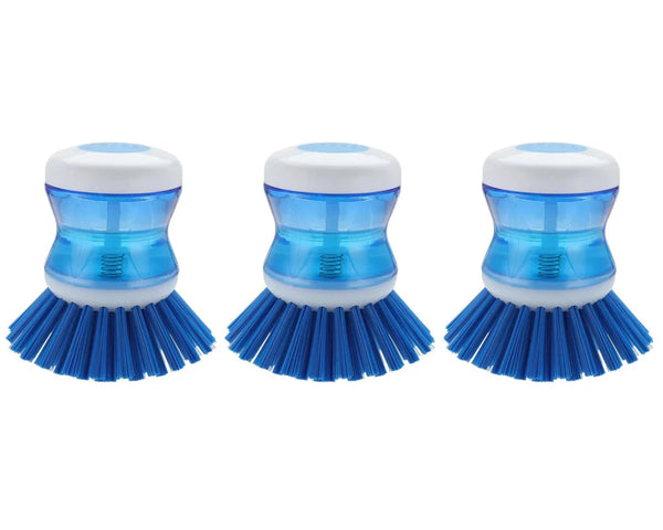 3 Pcs Dish Brush with Soap Dispenser