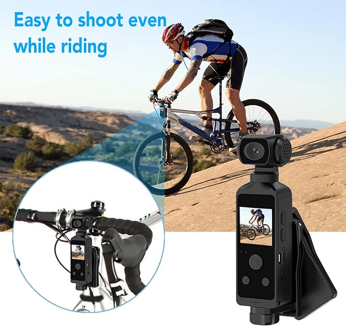 4K 30fps Action Camera, HD Underwater Camera, Pocket Camera Wifi Sports Camcorder 270° Rotatable Anti Shaking with Mic Clip for Riding Diving Shooting - OneBag