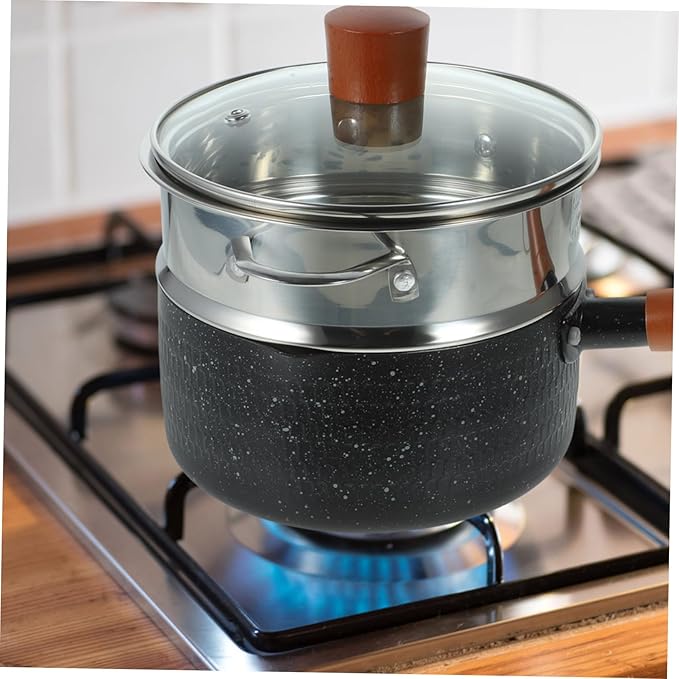 FELTECHELECTR 1 Set Multi Function Non Stick with Steamer Versatile Cooking Pot for Stovetop Ideal for Heating Milk Sauces More Induction Gas Compatible - OneBag