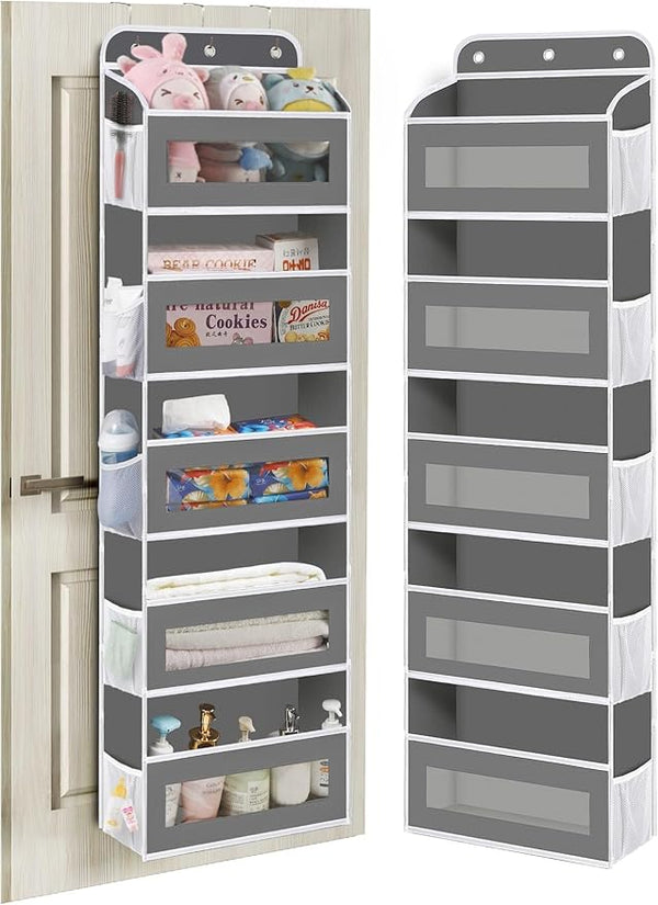 KYEVIS Over The Door Organizer Storage, 5 Shelves Door Organizer Hanging with 10 Mesh Pockets, Behind Door Storage - Ideal for Newborn, Nursery, and Baby Essentials Daily Use
