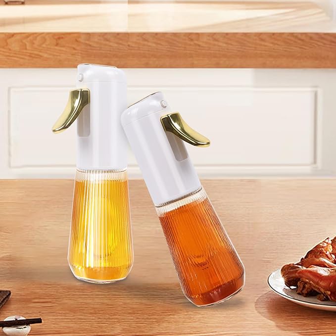 280 ml Oil Spray Bottle, Oil Dispenser Leakproof Glass, Oil Sprayer for Cooking Air Fryer BBQ Baking Oil Vinegar Spray Dispenser - OneBag