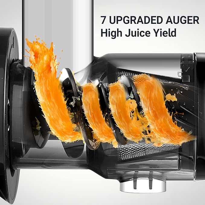 AMZCHEF Silver Cold Press Juicer with 2 Speed Control, High Juice Yield Juicer Machines with Ultradense Filter- 305 - OneBag
