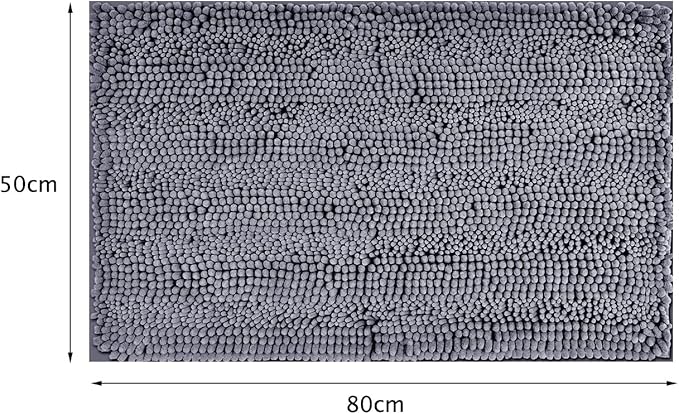 50 x 80 cm Dark Grey Bath Rugs, Non-slip Bath mats, Absorbent Bathroom Rug - OneBag