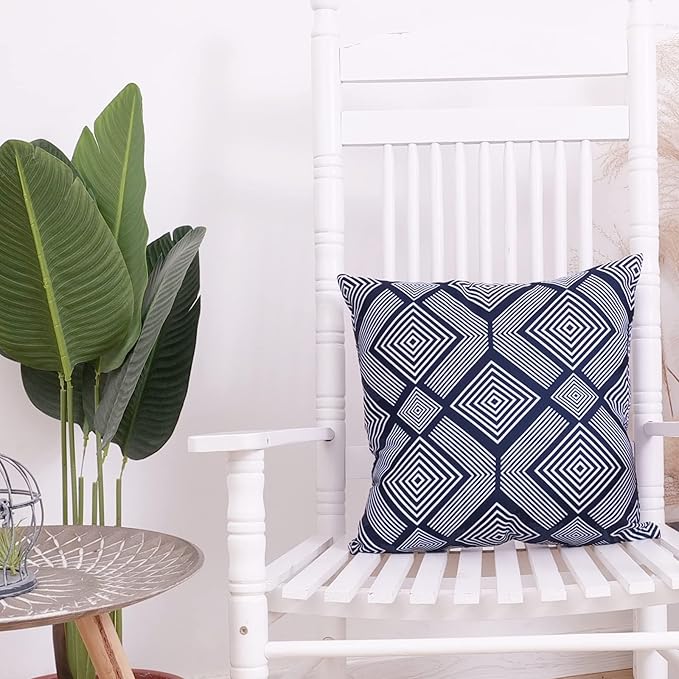 2 Pcs 50x50 cm Navy Blue Cushion Covers - OneBag