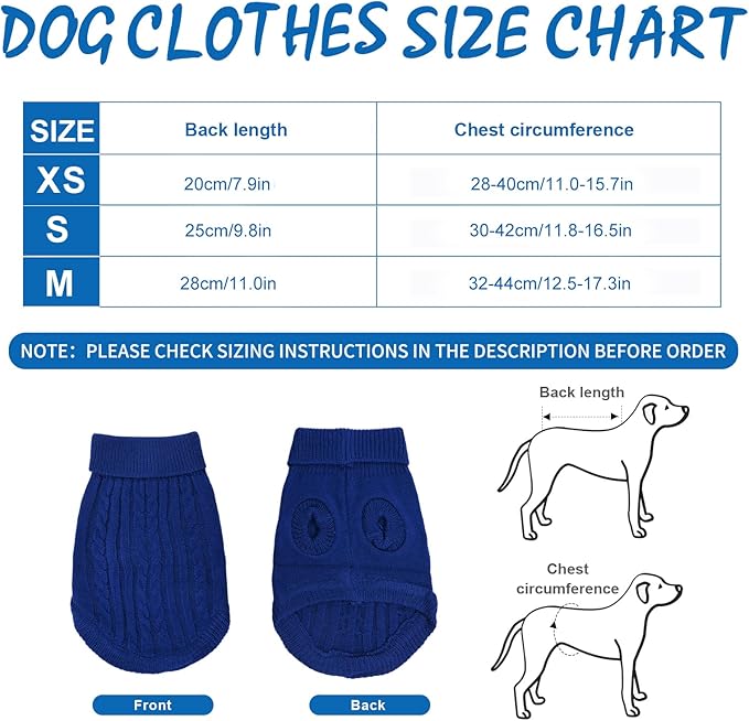 Navy Blue Pet Cat Dog Sweater, Winter Warm Pet Jumper Sweater Clothes - OneBag