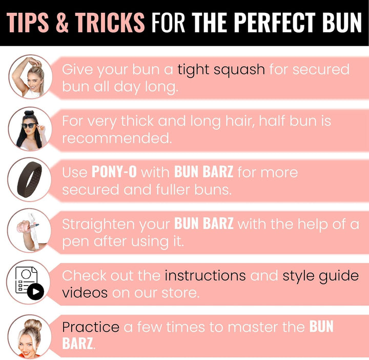 2 Pcs Ponytail Holder Bun Barz, Donut Bun Maker for Easy Hair Styling - OneBag