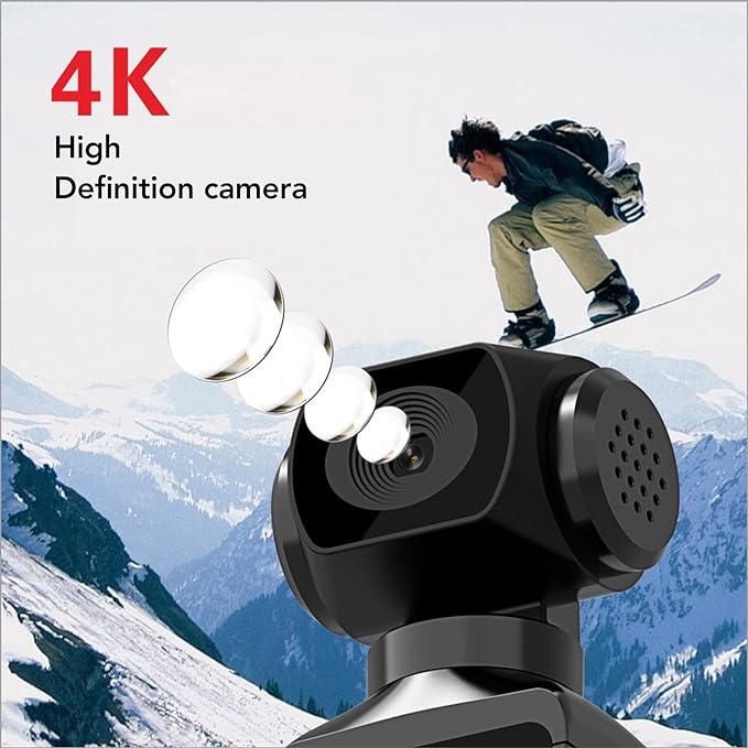 4K 30fps Action Camera, HD Underwater Camera, Pocket Camera Wifi Sports Camcorder 270° Rotatable Anti Shaking with Mic Clip for Riding Diving Shooting - OneBag