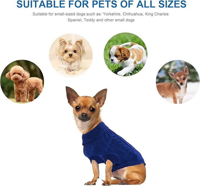 Navy Blue Pet Cat Dog Sweater, Winter Warm Pet Jumper Sweater Clothes - OneBag