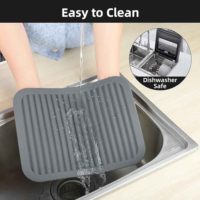 2 Pcs Grey Silicone Heat Resistant Trivets for Hot Pans and Pots