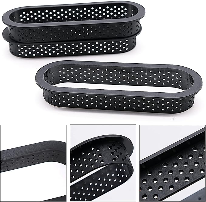 6 Pcs Oval Tart Rings Cake Molds, Perforated Pie Ring Heat-Resistant, Perforated Cake Mold Non Stick Mousse Mold for Quiche Cheese Cake Biscuit Dessert Baking Pies - OneBag