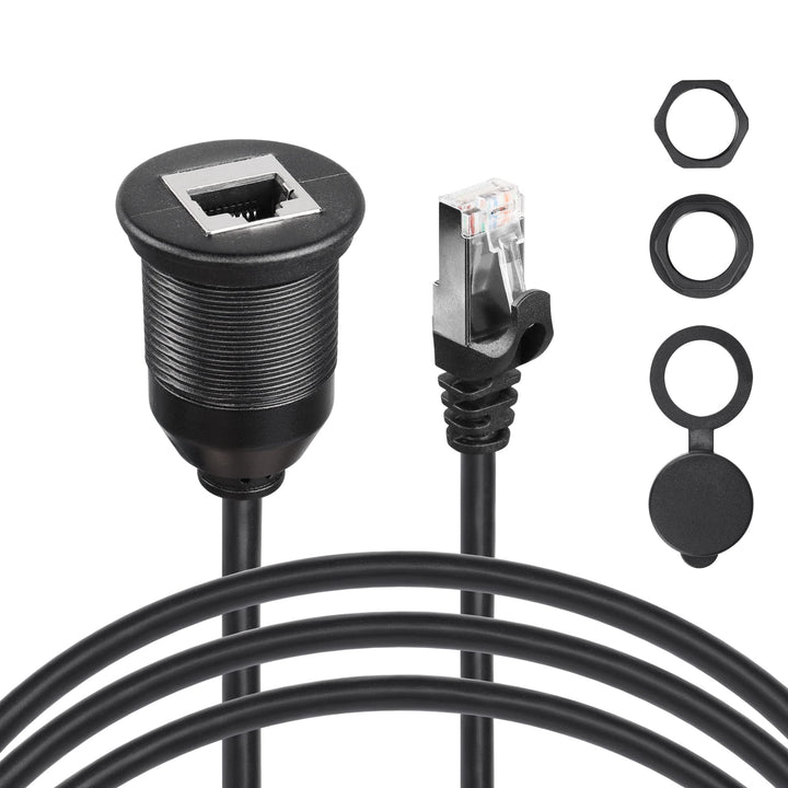 RJ45 Panel Flush Mount Cable 3FT, Male to Female Car - OneBag