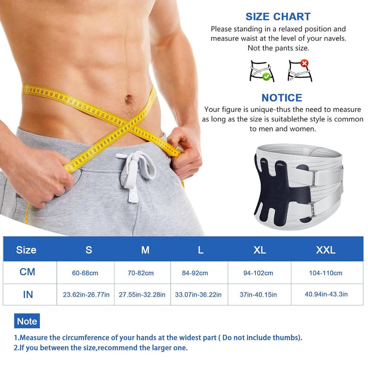 Lower Back Support Belt for Pain Relief, 5 Ribs Adjustable Lumbar Support for Disc, Sciatica, Scoliosis - OneBag