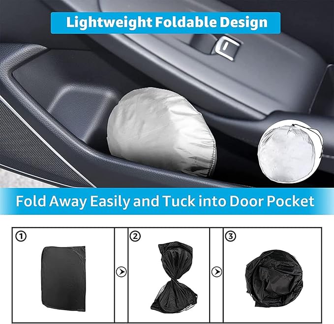 Foldable Car Windshield Sun Shade, Block UV Rays Sun Visor Protector - OneBag