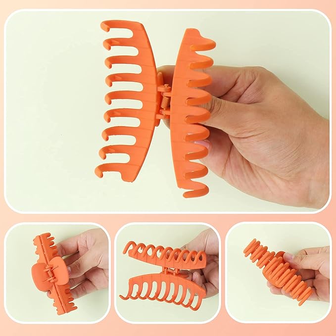 6 Pcs  Ladies Women Large and Small Hair Clamp Accessories Plastic Acrylic Hair Claws For Thick Hair - OneBag