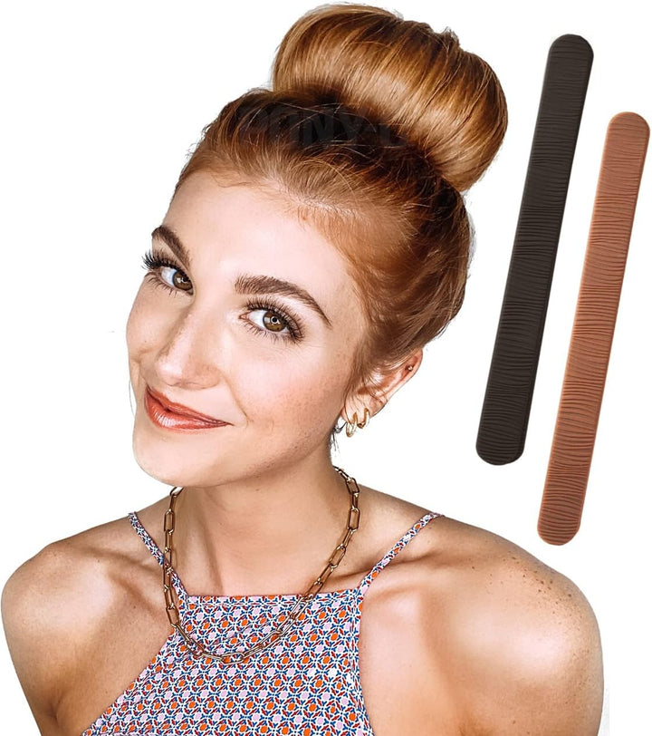 2 Pcs Ponytail Holder Bun Barz, Donut Bun Maker for Easy Hair Styling - OneBag