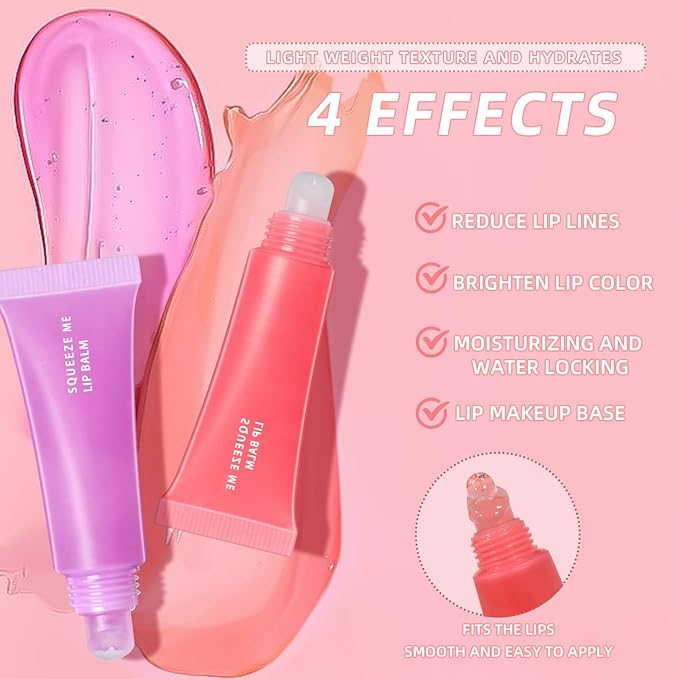 Preocea Red Tinted Lip Oil,Moisturising Lip Balm,Long-Lasting Lip Gloss,Brighten Lip Color,Reduce Lip Lines,Lip Makeup Base For Dry Lip's Moisturizing Hydrating And Nourishing - OneBag