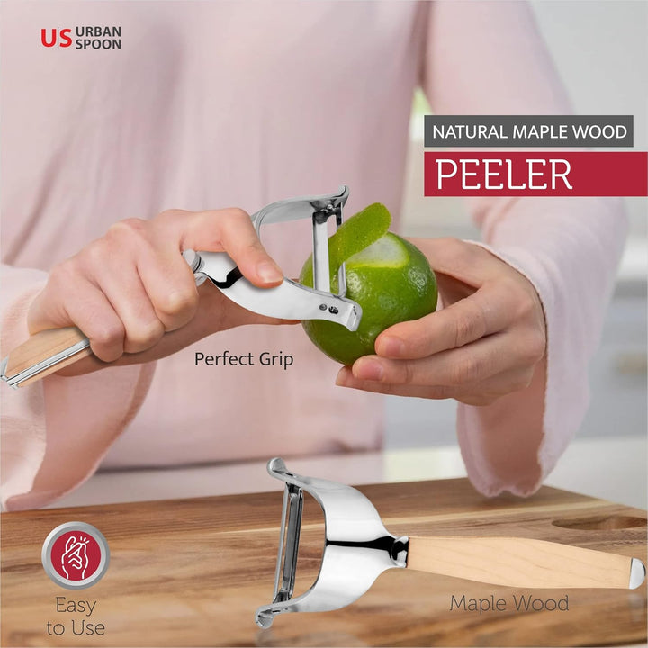 Spoon Citrus Peeler, Multipurpose Citrus Peeler, Stainless steel blade with wooden handle - OneBag