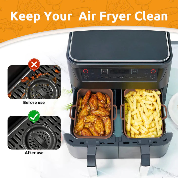 4 Pcs Foldable Silicone Liners for Ninja Airfryer - OneBag